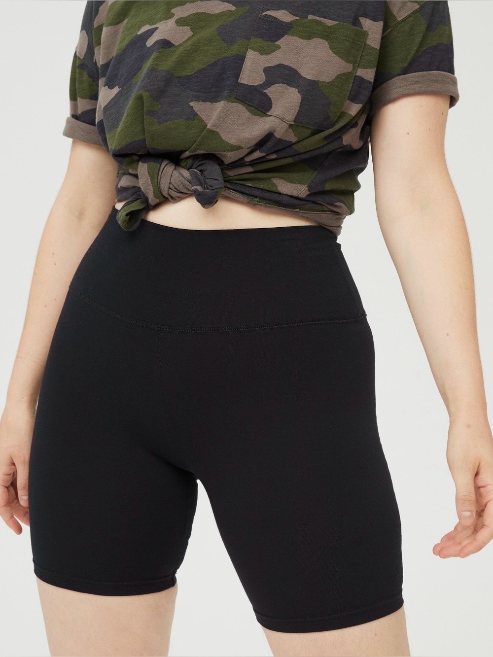 OFFLINE by Aerie OG Cotton High Waisted 7” Bike Short in black Size M NWT